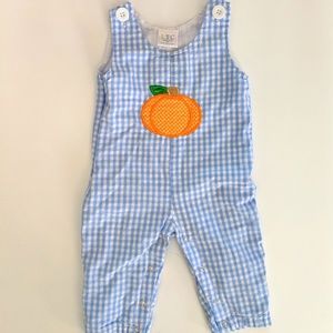 🎃 Plaid Pumpkin Romper Longalls 9m | Love Cotton
